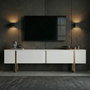 Nordure Onera Mueble para TV Blanco y Dorado